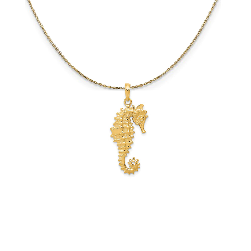 14K Yellow Gold Seahorse 3D (3 Dimensional) Solid hot Pendant