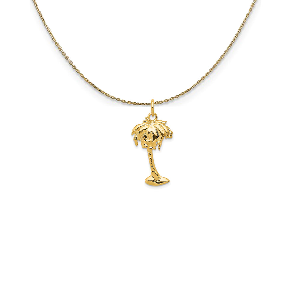 14k Yellow Gold Coconut Palm Tree Necklace