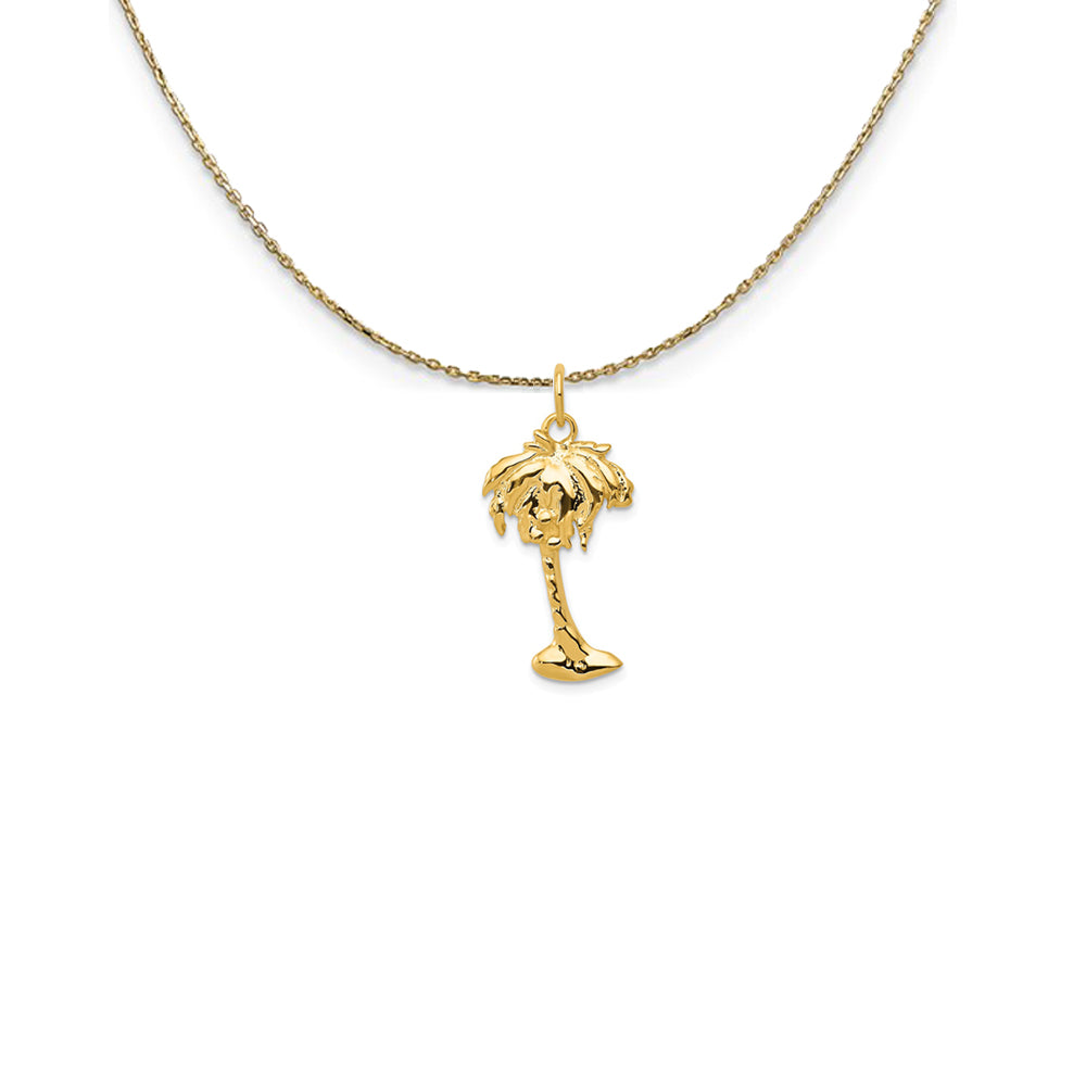 14k Yellow Gold Coconut Palm Tree Necklace, Item N25213 by The Black Bow Jewelry Co.