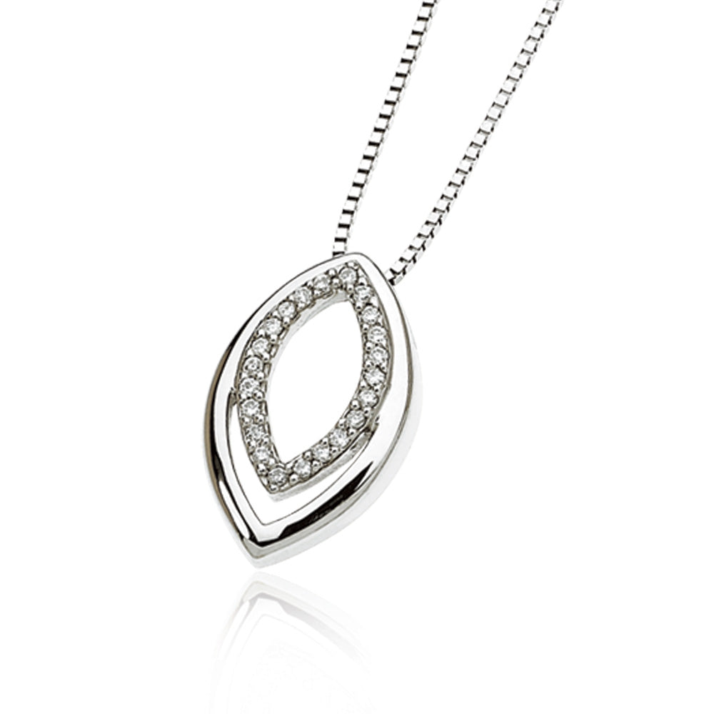 Diamond Necklace in 14k White Gold, 1/10 Carat, Item N8010 by The Black Bow Jewelry Co.