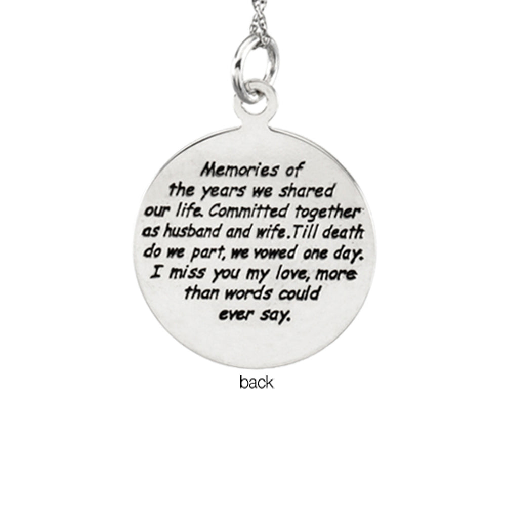 Alternate view of the Loss of Spouse Memorial Necklace in Sterling Silver by The Black Bow Jewelry Co.