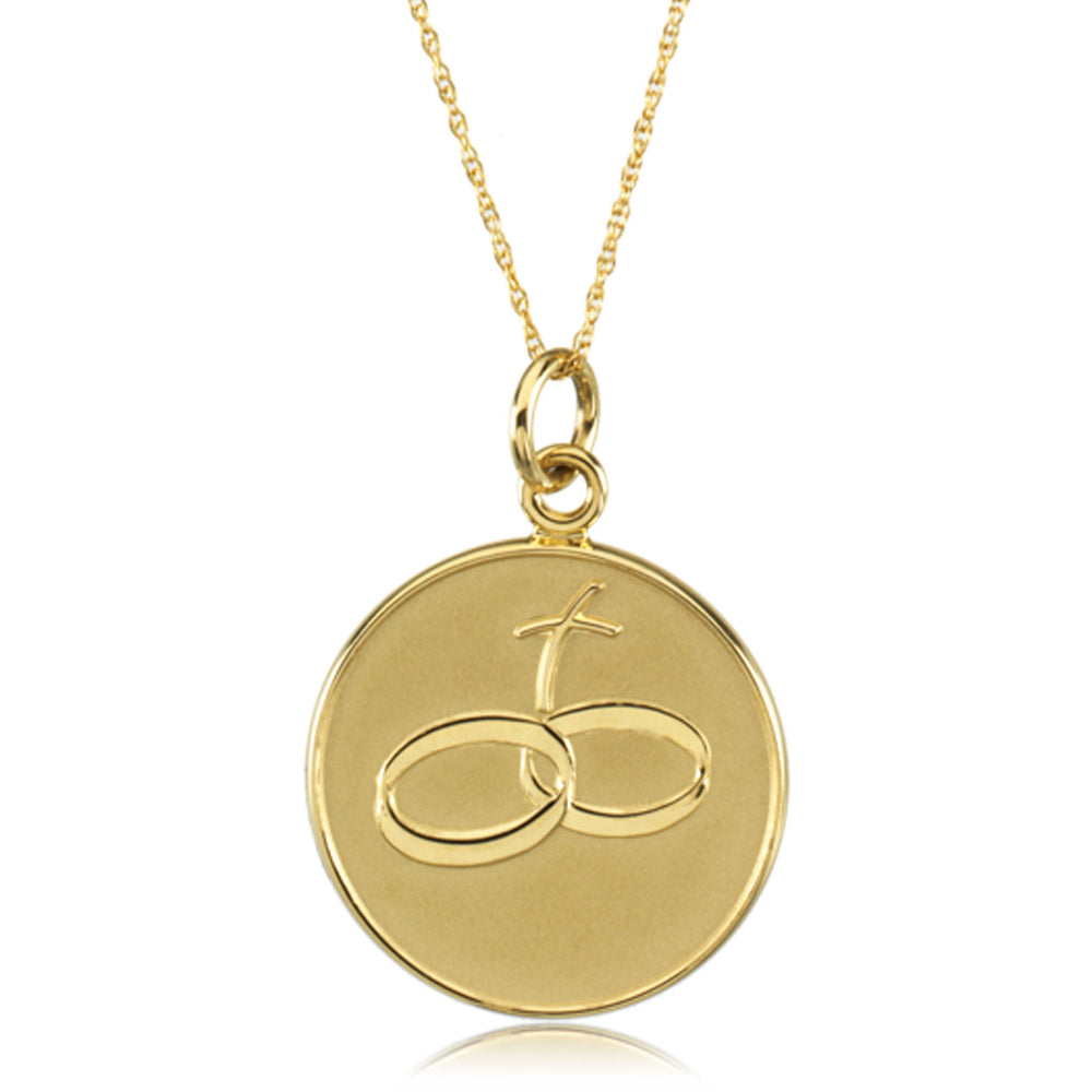 Loss of Spouse Memorial Necklace in 14k Yellow Gold, 18 Inch, Item N8070 by The Black Bow Jewelry Co.