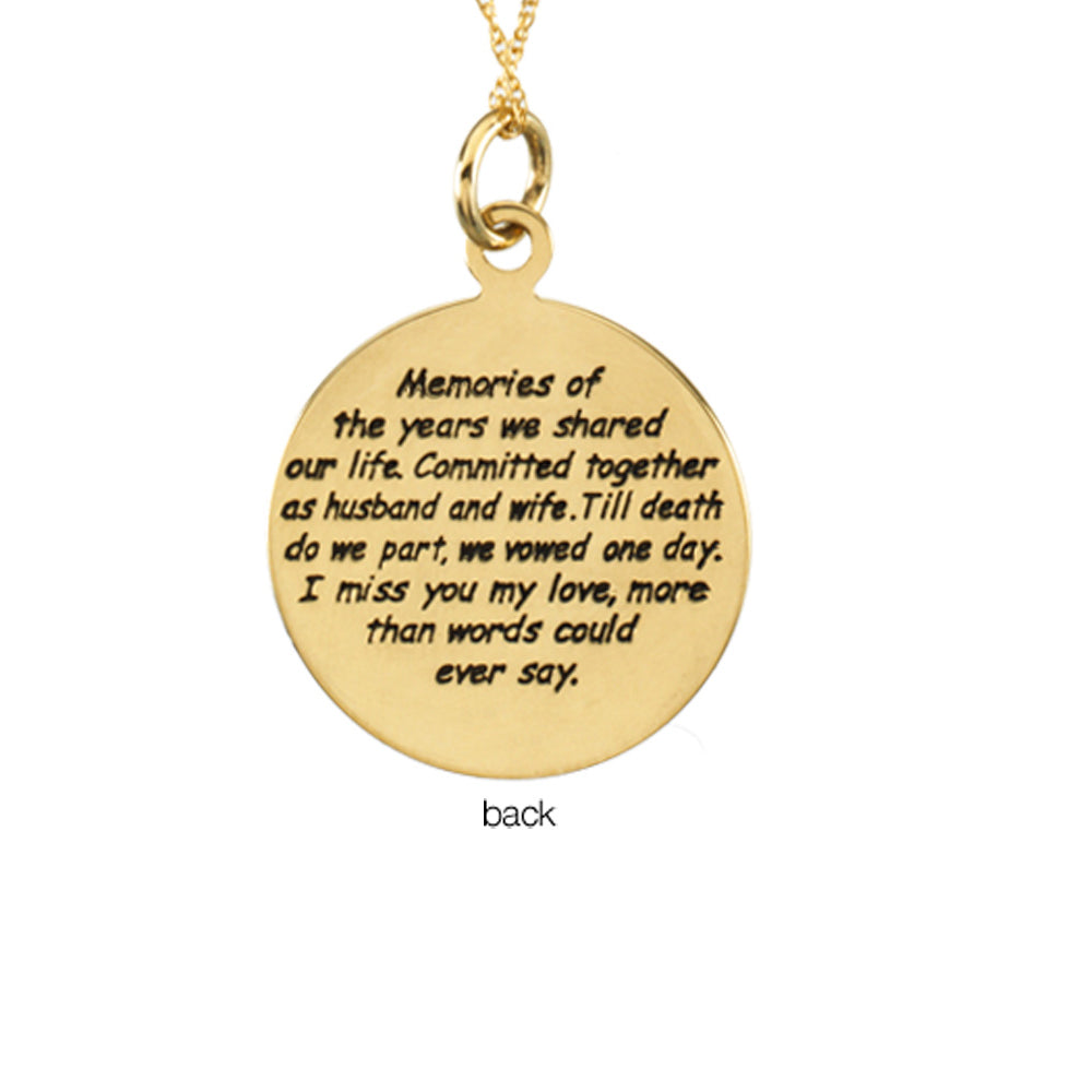 Alternate view of the Loss of Spouse Memorial Necklace in 14k Yellow Gold, 18 Inch by The Black Bow Jewelry Co.
