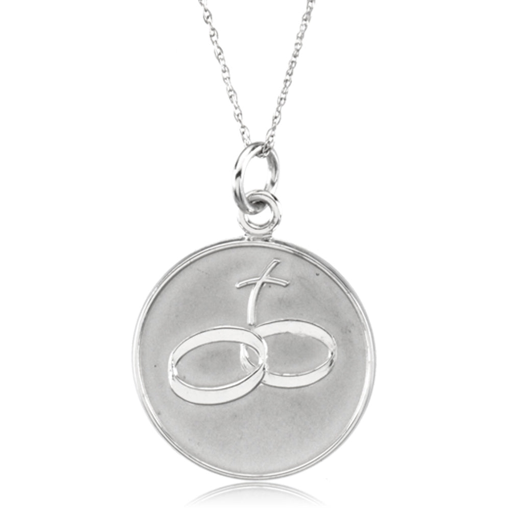 Loss of Spouse Memorial Necklace in 14k White Gold, Item N8071 by The Black Bow Jewelry Co.