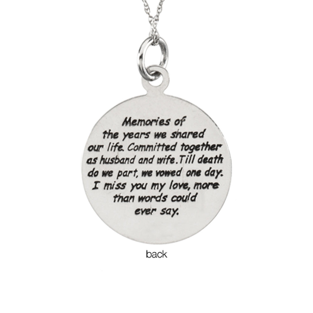 Alternate view of the Loss of Spouse Memorial Necklace in 14k White Gold by The Black Bow Jewelry Co.