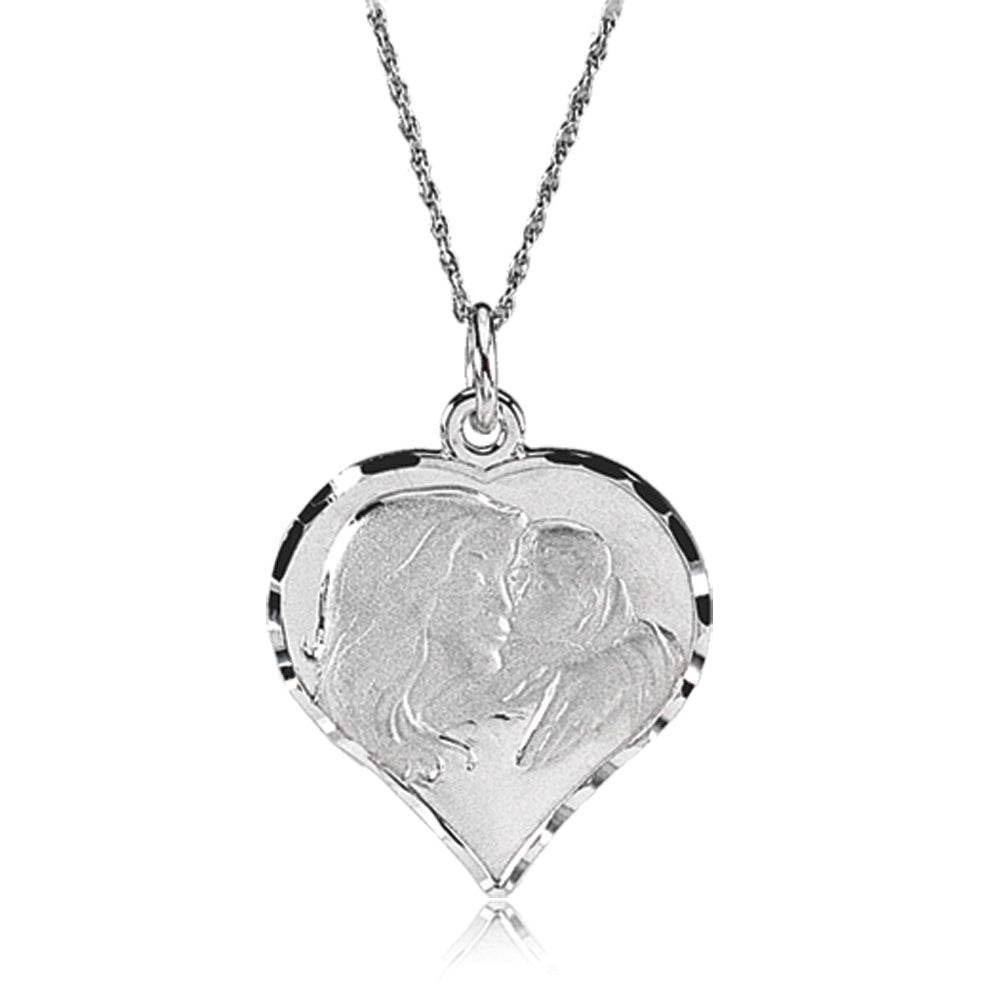 My Beautiful Child Necklace in 14k White Gold, Item N8107 by The Black Bow Jewelry Co.