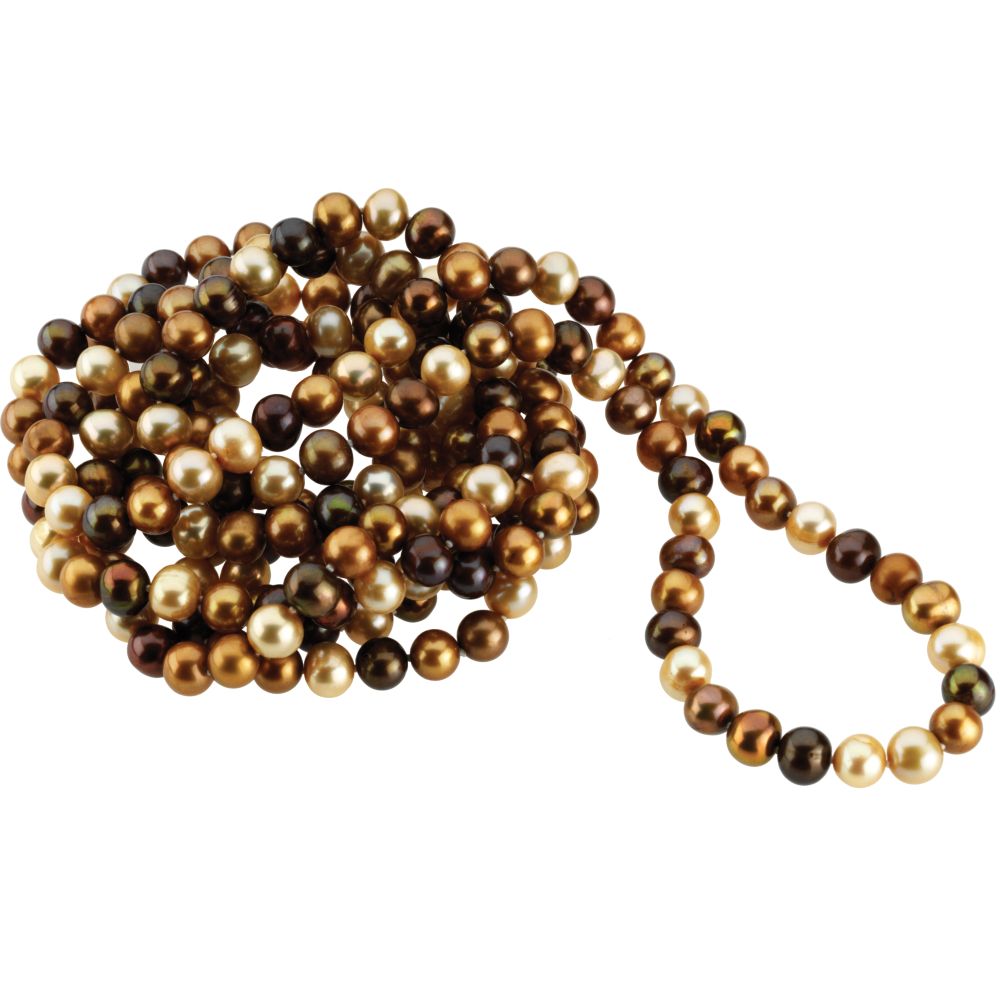 Alternate view of the 8.5-9.0mm Freshwater Cultured Multicolor Pearl 72 Inch Strand Necklace by The Black Bow Jewelry Co.