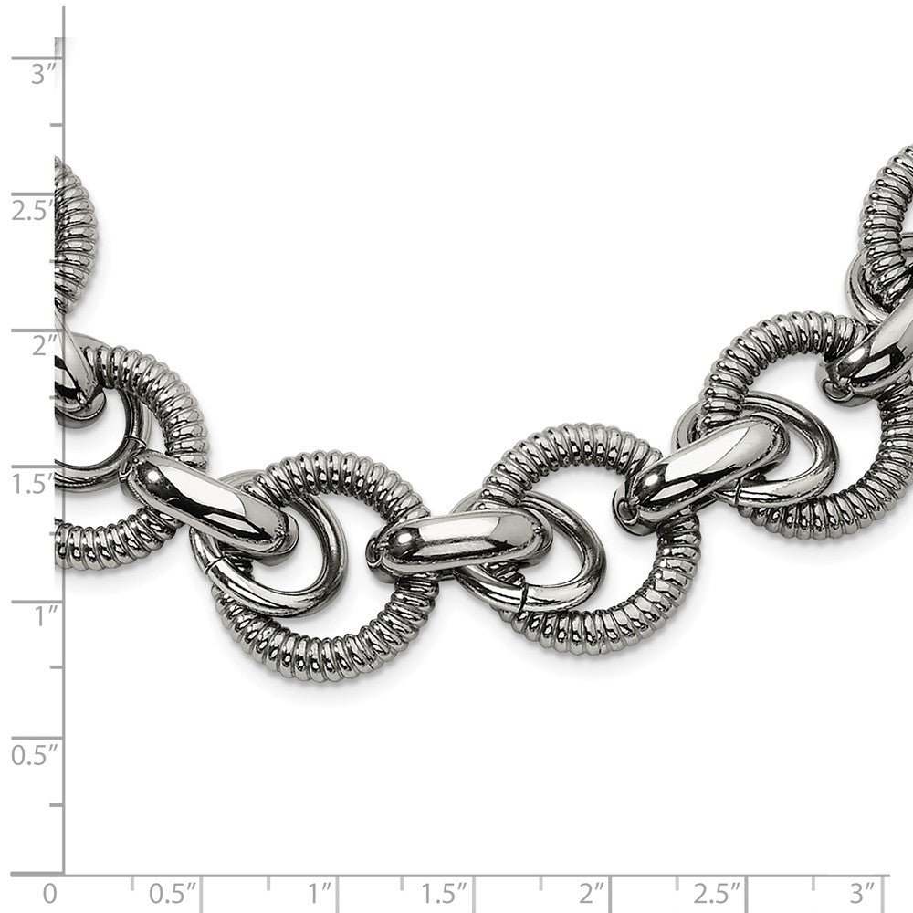 Alternate view of the Men&#39;s Stainless Steel Wide Multiple Link Chain Necklace, 22 Inch by The Black Bow Jewelry Co.
