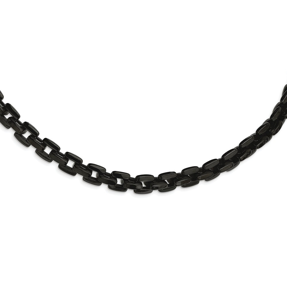 10mm Stainless Steel Black Plated Anchor Chain Necklace, 20 Inch, Item N8355 by The Black Bow Jewelry Co.