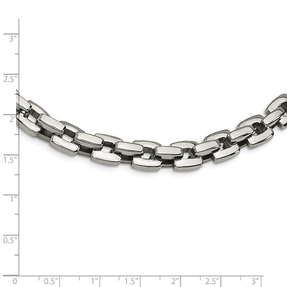 Alternate view of the 10mm Stainless Steel High Polished Anchor Chain Necklace, 20 Inch by The Black Bow Jewelry Co.