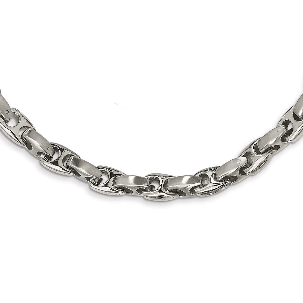Mens 8mm Stainless Steel Advanced Anchor Chain Necklace, 20 Inch, Item N8358 by The Black Bow Jewelry Co.