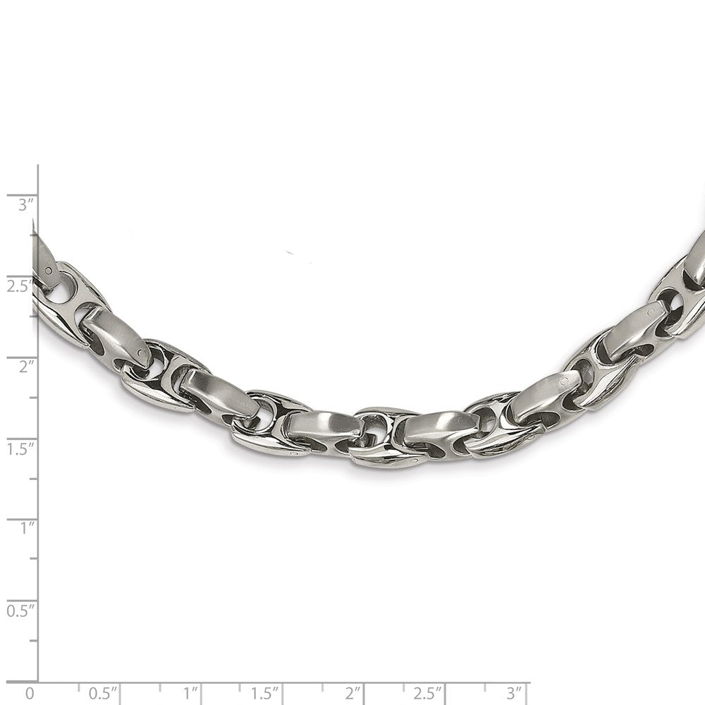 Alternate view of the Mens 8mm Stainless Steel Advanced Anchor Chain Necklace, 20 Inch by The Black Bow Jewelry Co.