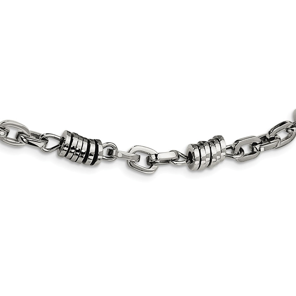 Men&#39;s Stainless Steel 6mm Disk Link Chain Necklace, 20 Inch, Item N8359 by The Black Bow Jewelry Co.