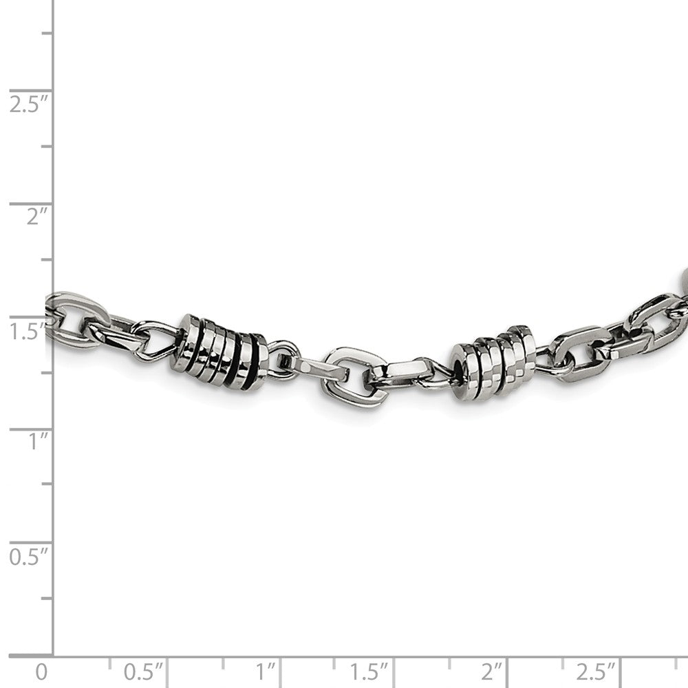 Alternate view of the Men&#39;s Stainless Steel 6mm Disk Link Chain Necklace, 20 Inch by The Black Bow Jewelry Co.
