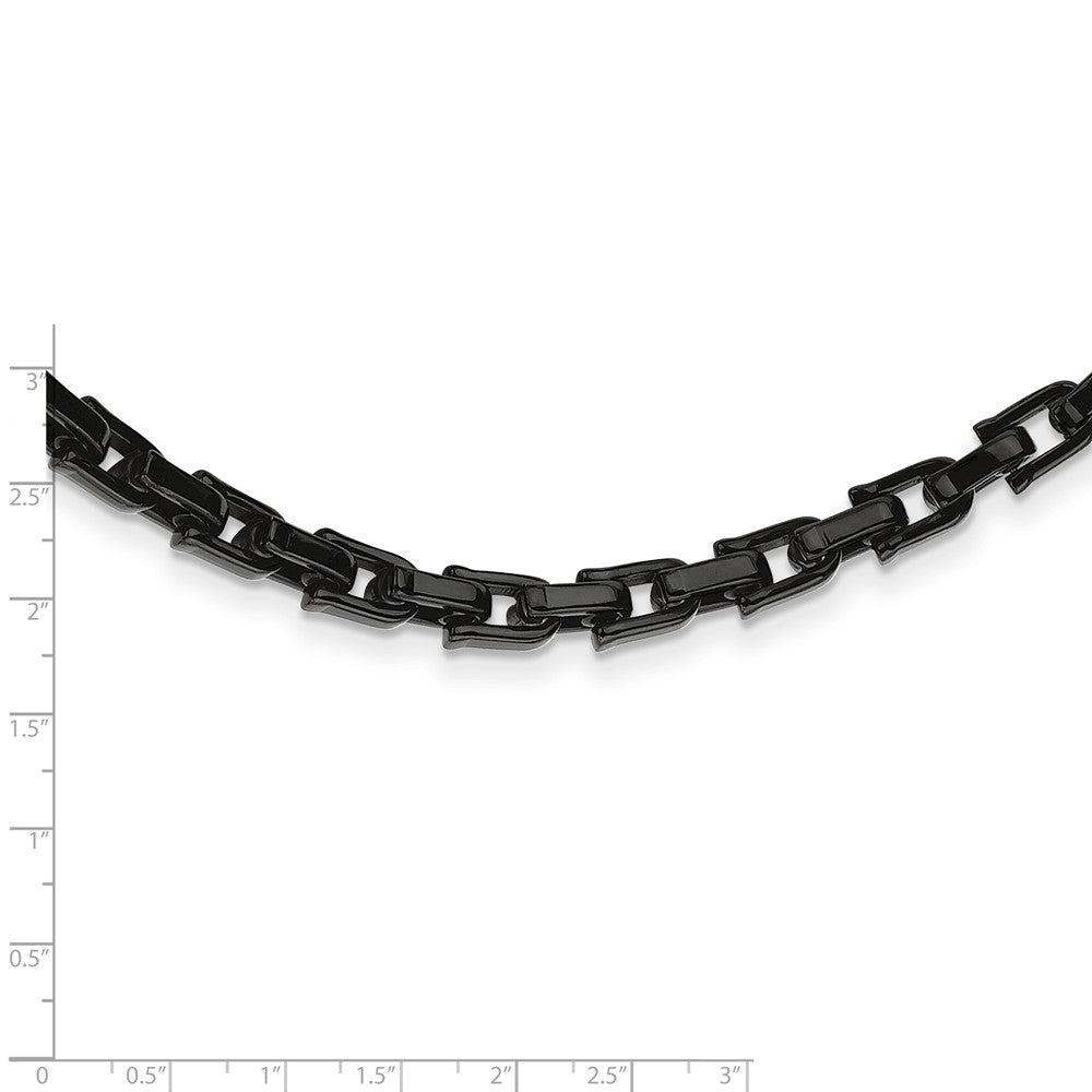 Alternate view of the Men&#39;s Stainless Steel Black Shackle Link Chain Necklace, 20 Inch by The Black Bow Jewelry Co.