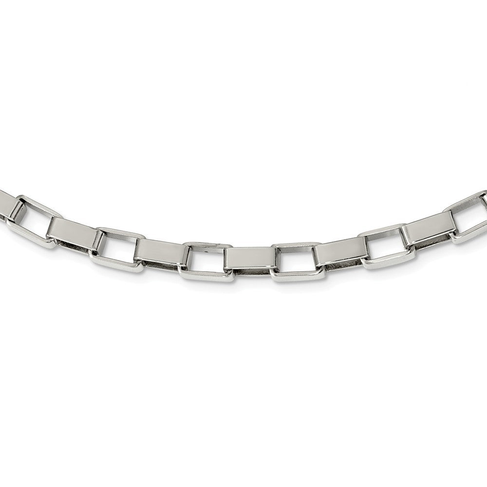 Mens Stainless Steel 6mm Rectangle Rolo Chain Necklace, 22 Inch, Item N8365 by The Black Bow Jewelry Co.