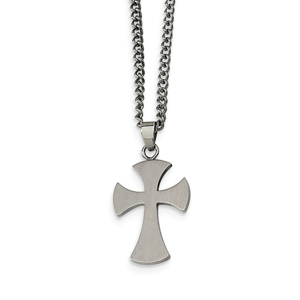 Stainless Steel Cross Necklace, Item N8453 by The Black Bow Jewelry Co.