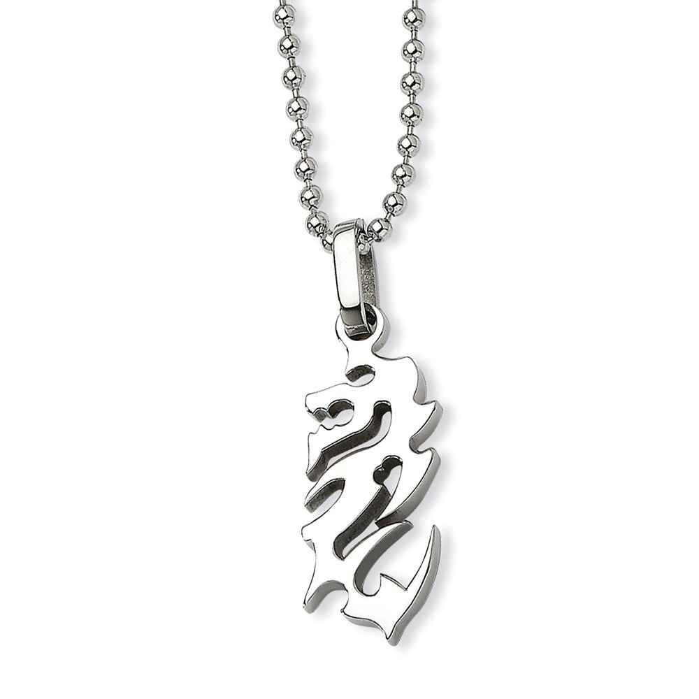 Stainless Steel Dragon Necklace The Black Bow Jewelry Company