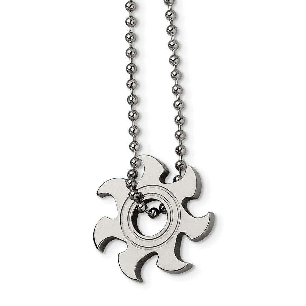 Stainless Steel Sun Burst Blade Necklace, Item N8526 by The Black Bow Jewelry Co.