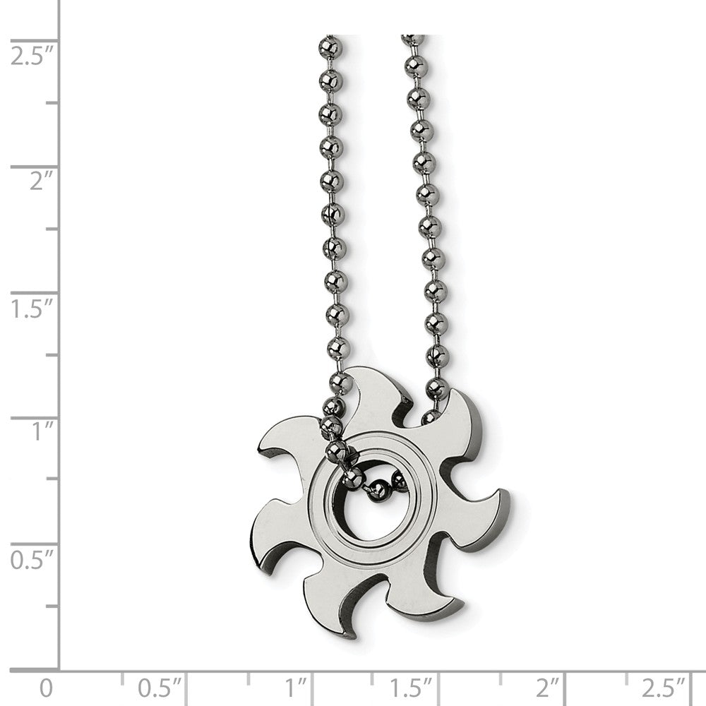 Alternate view of the Stainless Steel Sun Burst Blade Necklace by The Black Bow Jewelry Co.