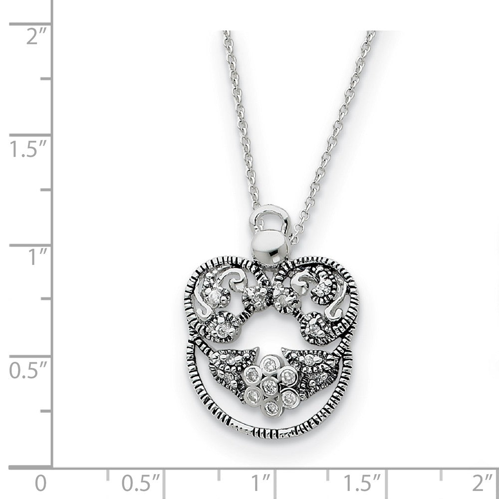 Alternate view of the Rhodium Plated Sterling Silver &amp; CZ Angel of Grace Necklace, 18 Inch by The Black Bow Jewelry Co.