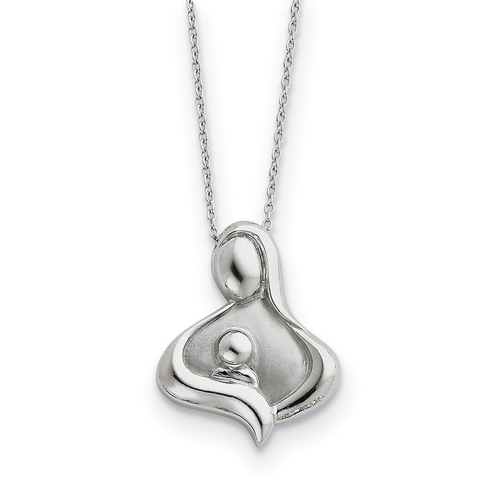 Rhodium Plated Sterling Silver Maternal Bond Necklace, 18 Inch, Item N8702 by The Black Bow Jewelry Co.