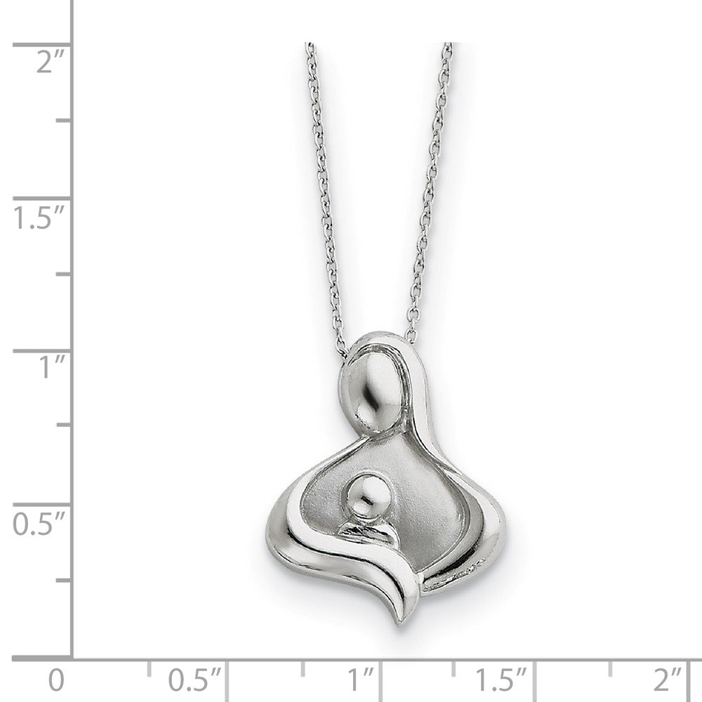 Alternate view of the Rhodium Plated Sterling Silver Maternal Bond Necklace, 18 Inch by The Black Bow Jewelry Co.