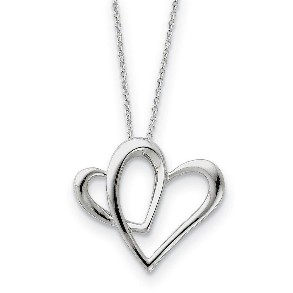 Rhodium Plated Sterling Silver Mom, Always A Part of My Heart Necklace, Item N8716 by The Black Bow Jewelry Co.