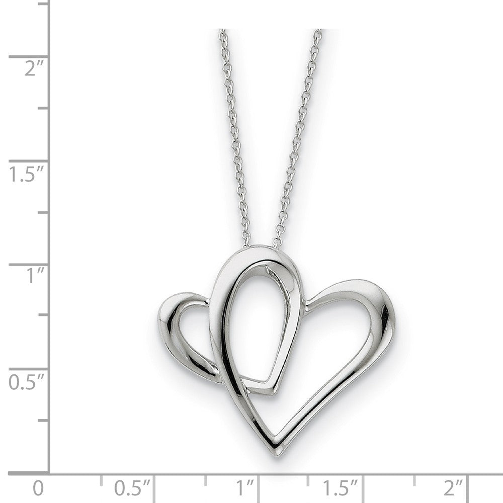 Alternate view of the Rhodium Sterling Silver Daughter, Always A Part of My Heart Necklace by The Black Bow Jewelry Co.