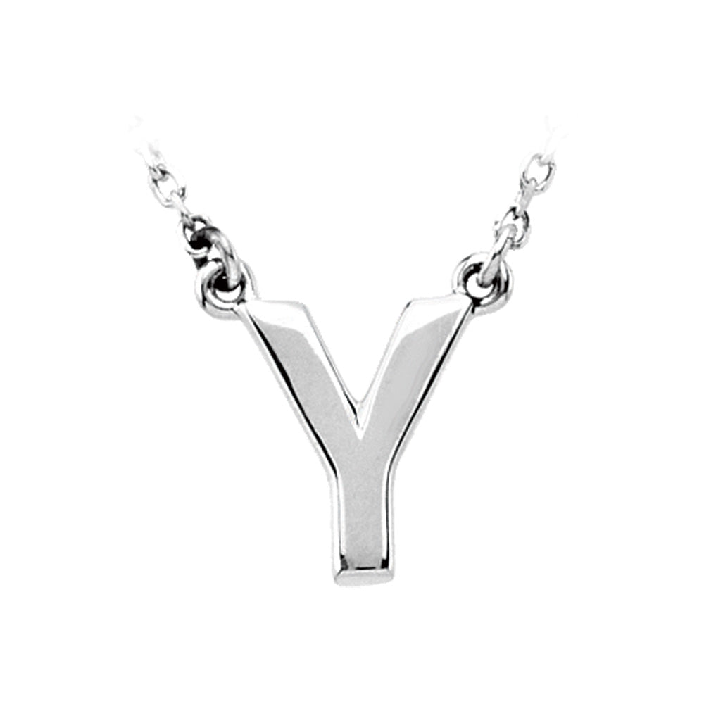 Sterling Silver, Kendall Collection, Block Initial Y Necklace, 16 Inch, Item N8895-Y by The Black Bow Jewelry Co.
