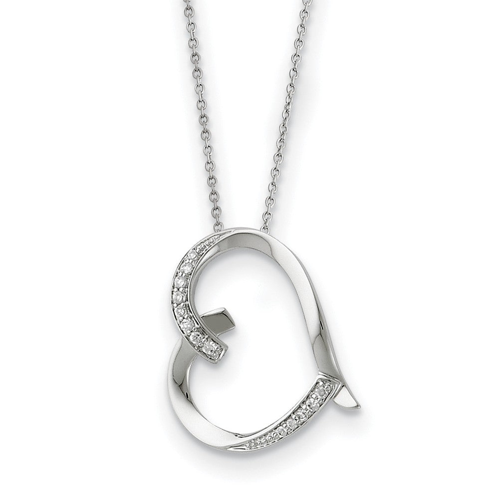 Mother's Heart Sterling Silver Bow & Locket Pendant