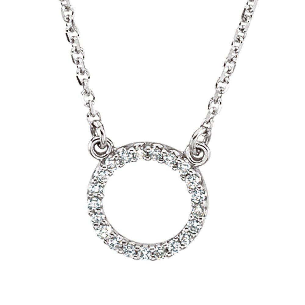 1/10 cttw Diamond Circle Necklace in 14k White Gold, Item N9137 by The Black Bow Jewelry Co.