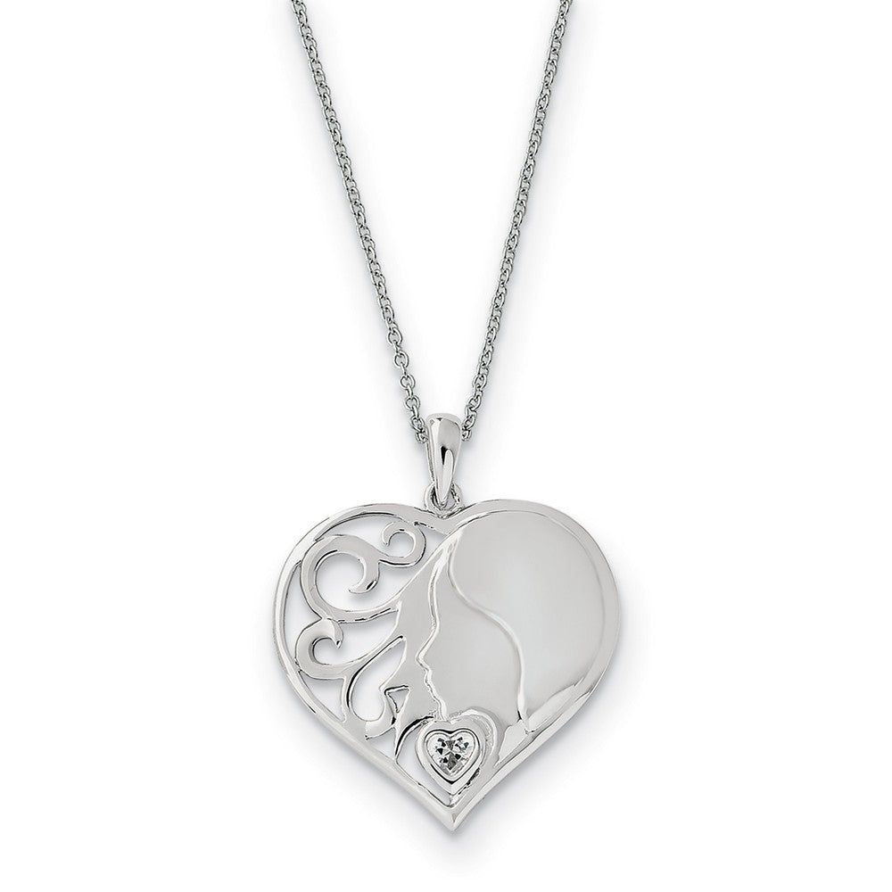 Sterling Silver &amp; CZ My Daughter, My Heart&#39;s Treasure Necklace, 18 In., Item N9329 by The Black Bow Jewelry Co.