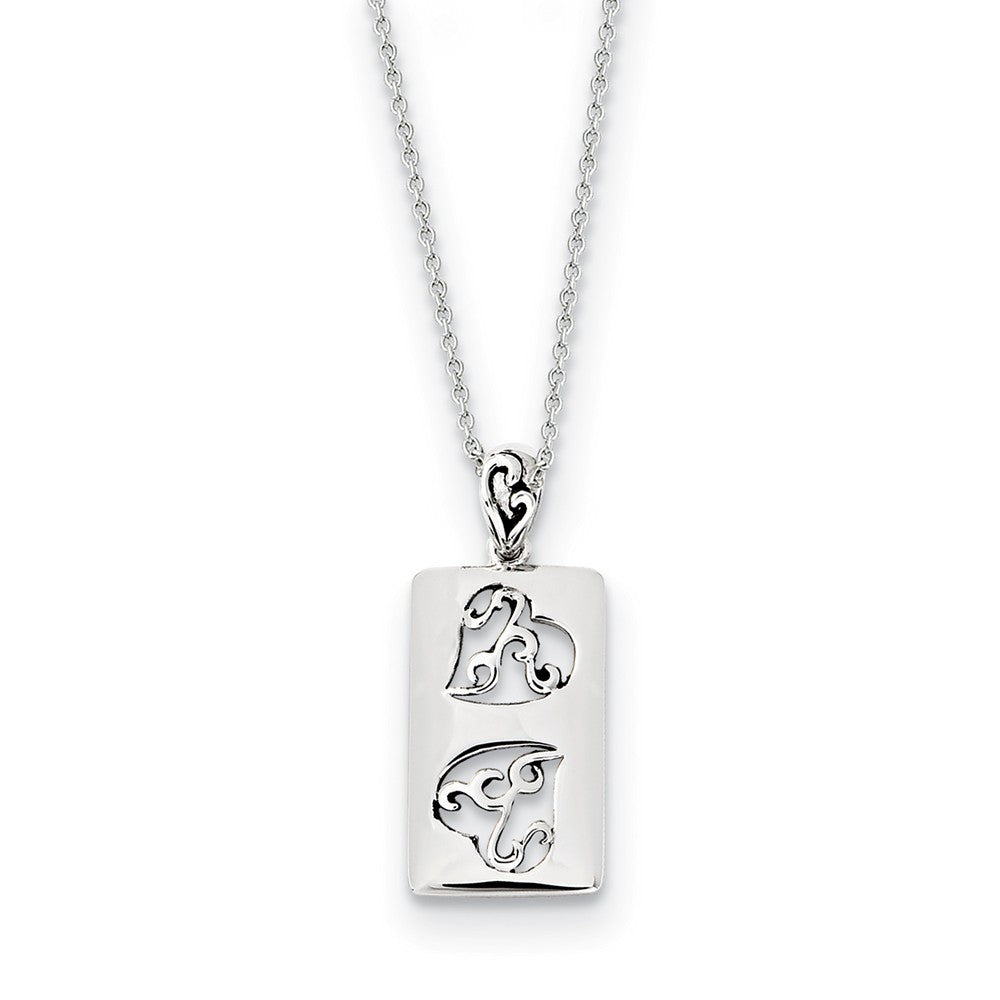 Rhodium Plated Sterling Silver Two Girlfriends Necklace, 18 Inch, Item N9338 by The Black Bow Jewelry Co.
