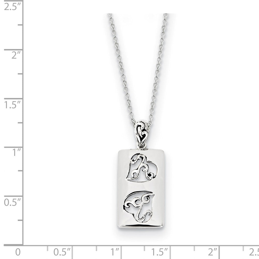 Alternate view of the Rhodium Plated Sterling Silver Two Girlfriends Necklace, 18 Inch by The Black Bow Jewelry Co.
