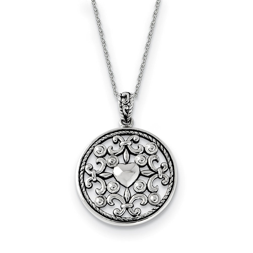 Rhodium Plated Sterling Silver A Friend for All Seasons Necklace, 18in, Item N9349 by The Black Bow Jewelry Co.