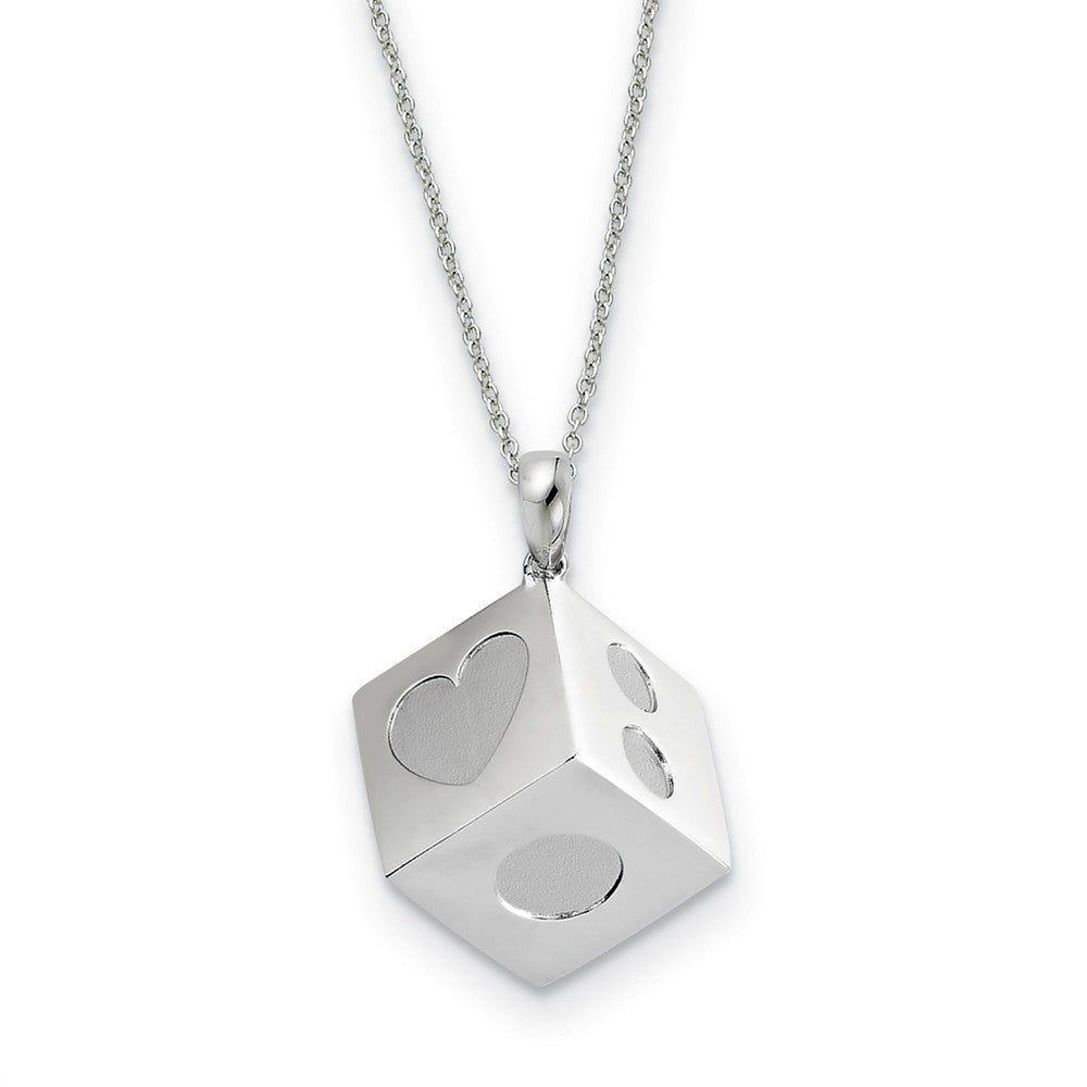 Rhodium Plated Sterling Silver Lucky As Can Be Necklace, 18 Inch, Item N9355 by The Black Bow Jewelry Co.