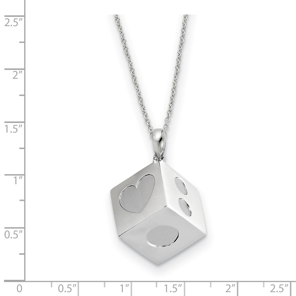 Alternate view of the Rhodium Plated Sterling Silver Lucky As Can Be Necklace, 18 Inch by The Black Bow Jewelry Co.