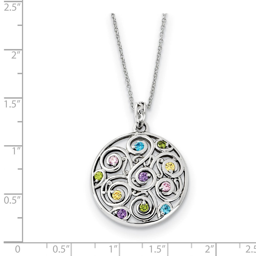 Alternate view of the Rhodium Plated Sterling Silver &amp; CZ Kaleidoscope of Wishes Necklace by The Black Bow Jewelry Co.