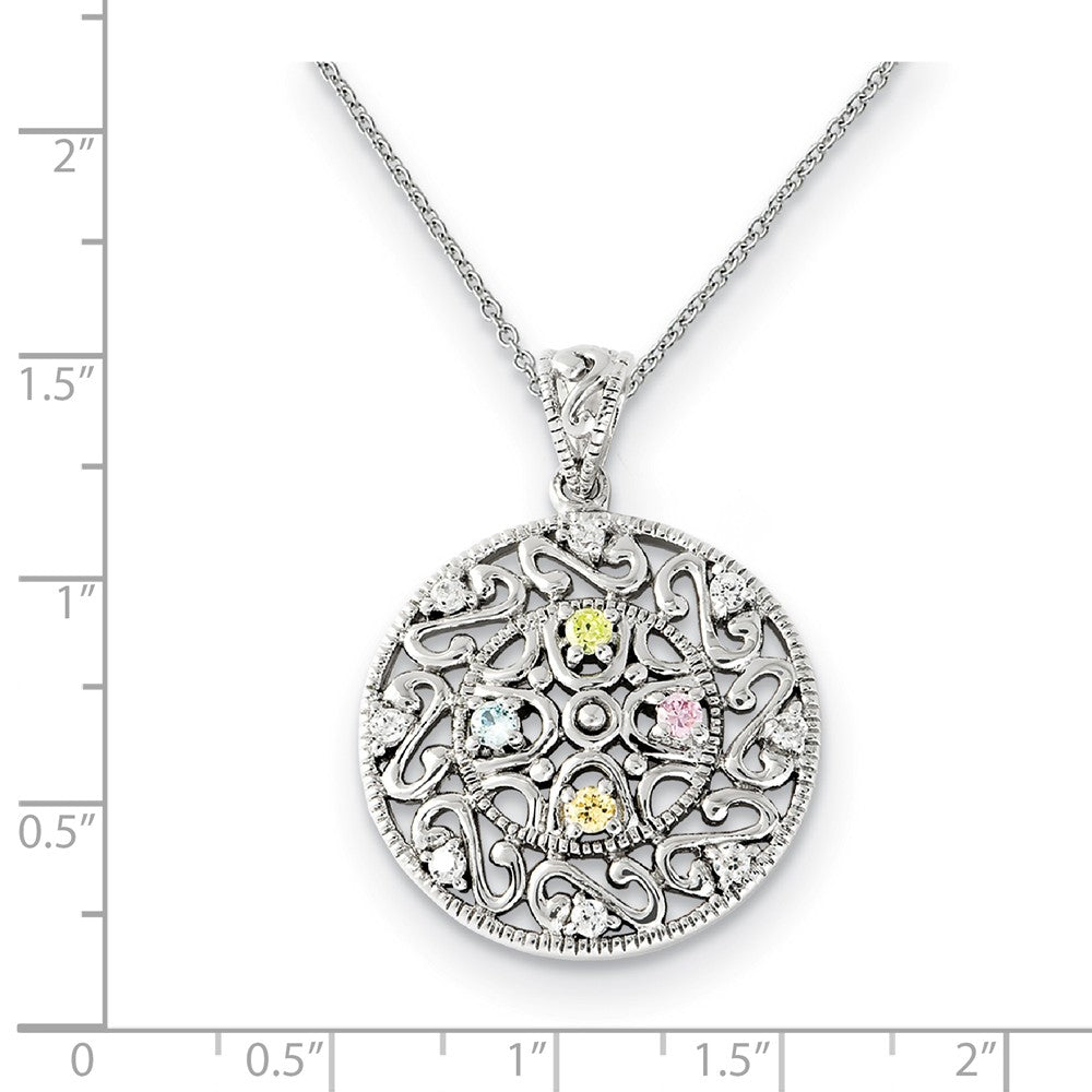 Alternate view of the Rhodium Plated Sterling Silver &amp; CZ Bliss Necklace, 18 Inch by The Black Bow Jewelry Co.