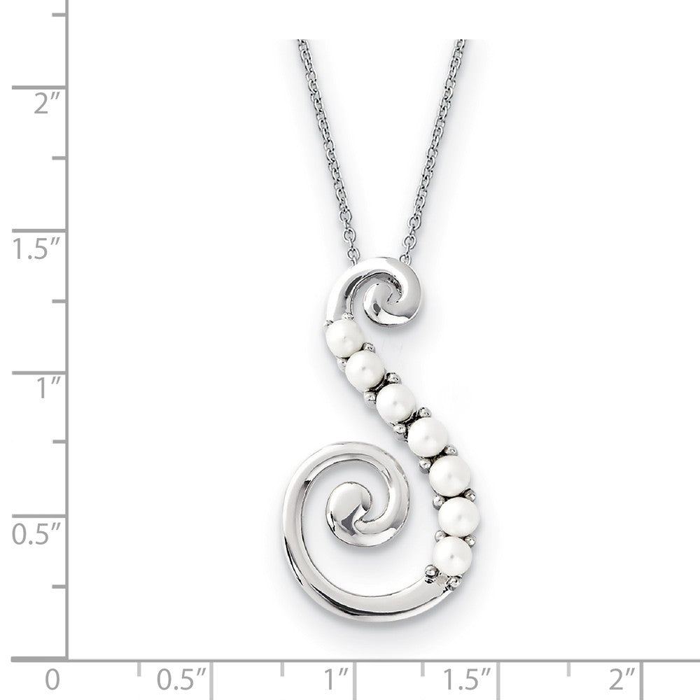 Alternate view of the Reaching Out Sterling Silver and FW Cultured Pearl 18-Inch Necklace by The Black Bow Jewelry Co.