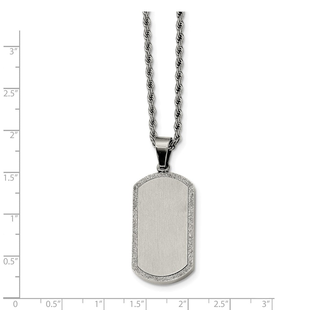 Alternate view of the Stainless Steel Laser Cut Dog Tag Necklace 22 Inch by The Black Bow Jewelry Co.