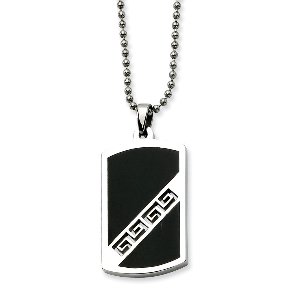 Stainless Steel Pathfinder Dog Tag Necklace 20 Inch, Item N9689 by The Black Bow Jewelry Co.