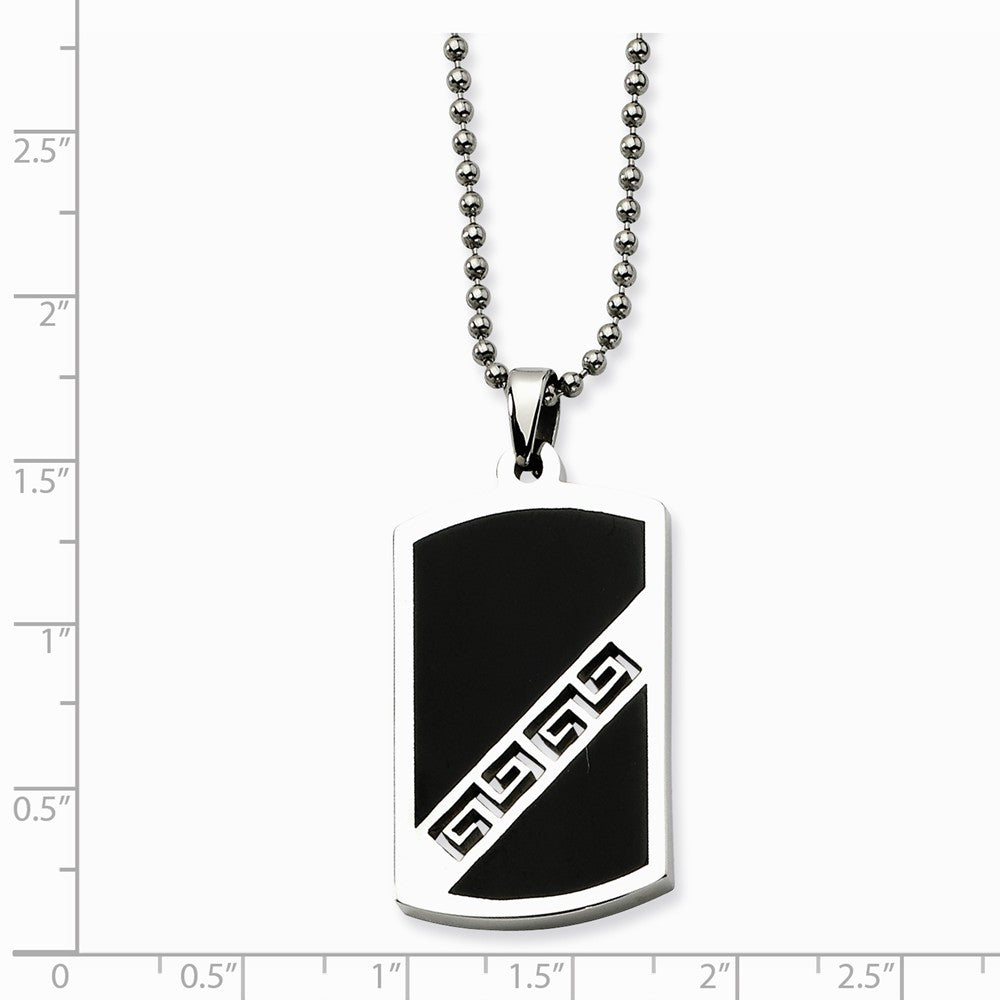 Alternate view of the Stainless Steel Pathfinder Dog Tag Necklace 20 Inch by The Black Bow Jewelry Co.