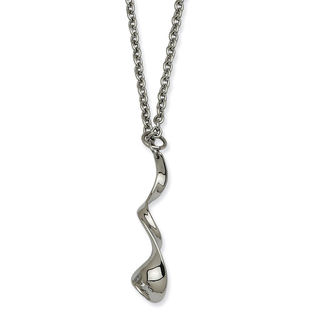 Stainless Steel Fancy Swirl Adjustable Necklace - 20 Inch, Item N9790 by The Black Bow Jewelry Co.