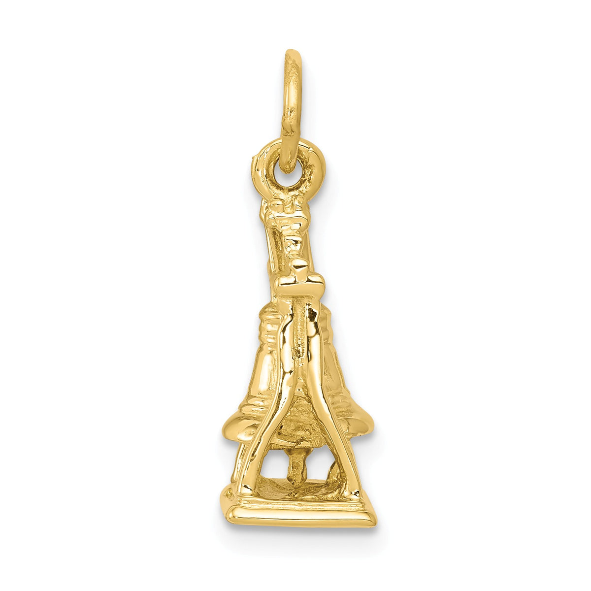 Alternate view of the 14k Yellow Gold 3D Liberty Bell Pendant by The Black Bow Jewelry Co.