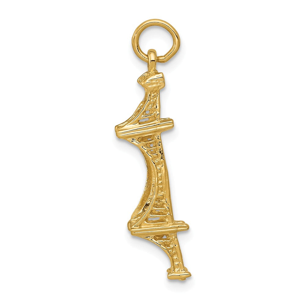 14k Yellow Gold 3-D Golden Gate Bridge Charm, Item P10029 by The Black Bow Jewelry Co.