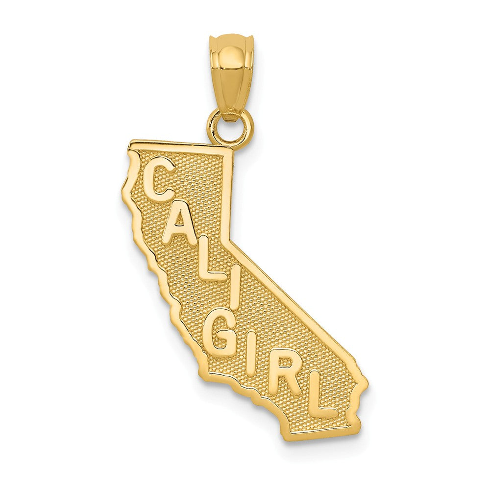 14k Yellow Gold Cali Girl State Pendant, Item P10031 by The Black Bow Jewelry Co.