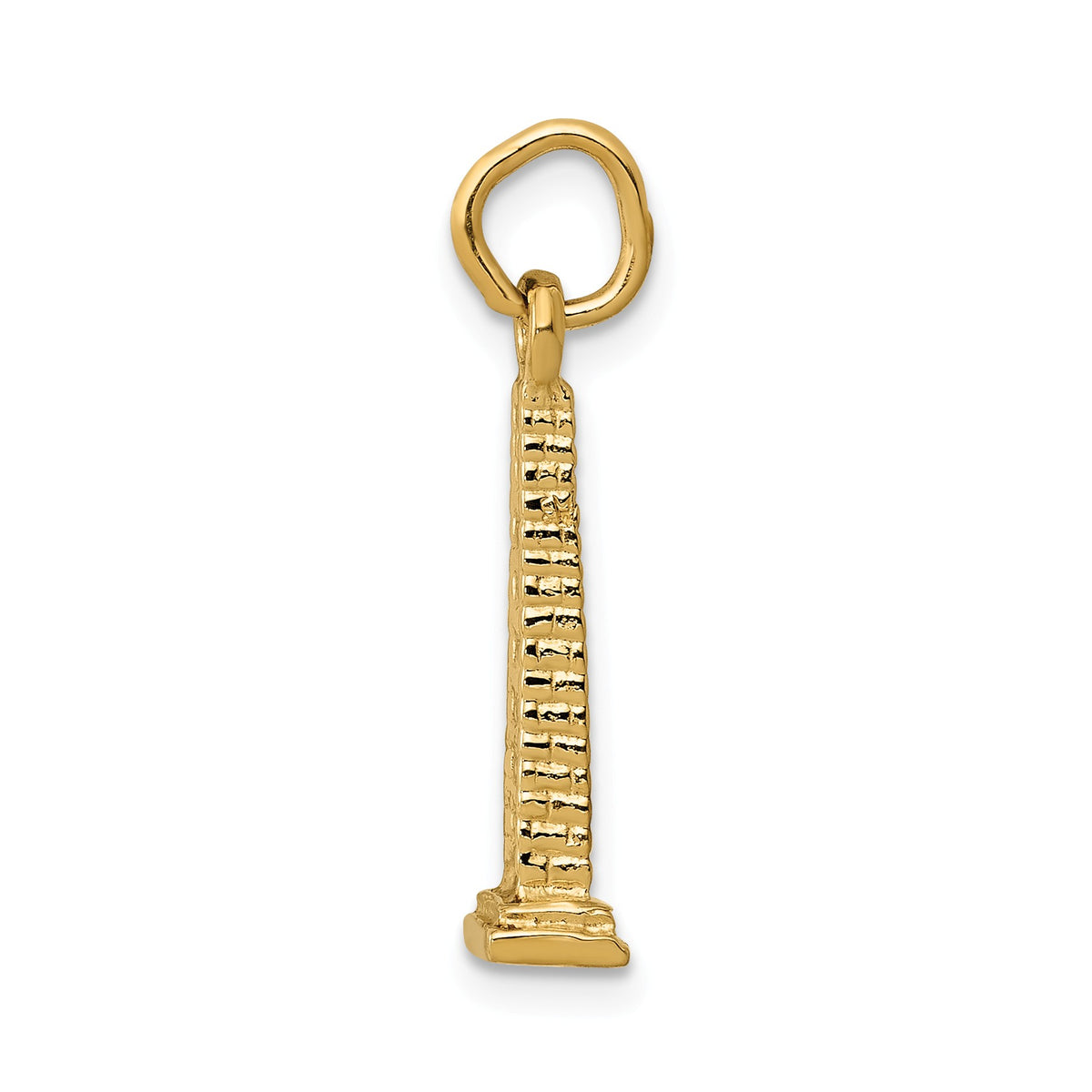 Alternate view of the 14k Yellow Gold 3D Washington Monument Pendant by The Black Bow Jewelry Co.