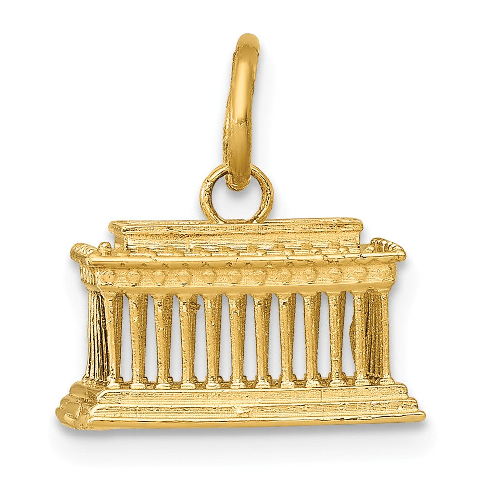 14k Yellow Gold 3D Lincoln Memorial Charm, Item P10052 by The Black Bow Jewelry Co.